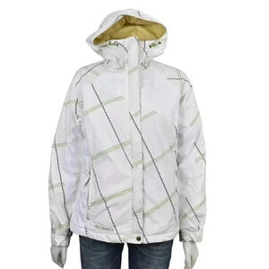 Columbia Ski Jacket Convert Snowboarding White Hood Size Medium